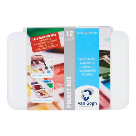 POCKET BOX AQUARELLE 12 DEMI-GODETS+3 GRATUIT 