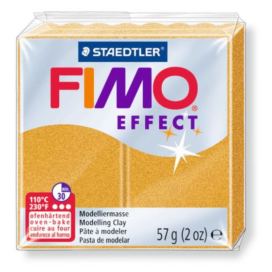 FIMO EFFECT COULEURS TRANSLUCIDES - PAILLETES - METAL - PHOSPHO Couleur:OR METALLIQUEIM#4398