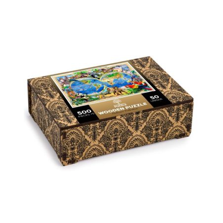 WOODEN.CITY PUZZLE - CARTE ROYAUME DES ANIMAUX - 500 PIECES