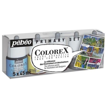 ENCRE AQUARELLE COLOREX COULEURS PRIMAIRES 5X45ML