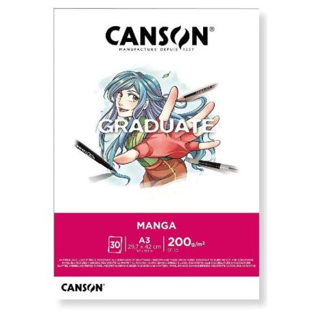 BLOC DE 30 FEUILLES GRADUATE MANGA 200G CANSON