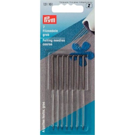 PRYM AIGUILLES FEUTRE GROS ACIER ARGENT 78MM - 7 PIECES