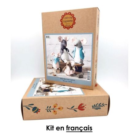 KIT CREATIF EN FEUTRINE - LA FAMILLE SOURIS