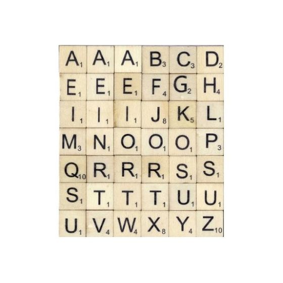 42 LETTRES BOIS SCRABBLE 