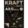 CLAIREFONTAINE - BLOC KRAFT BI-FACE COLLE MARRON/NOIR 60F 90G