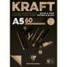 CLAIREFONTAINE - BLOC KRAFT BI-FACE COLLE MARRON/NOIR 60F 90G