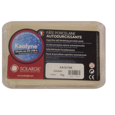 PATE PORCELAINE KAOLYNE BLANCHE 1KG AUTODURCISSANTE SOLARGIL