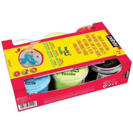 COFFRET TACTIL COLOR 6X100 ML PEINTURE AUX DOIGTS PEBEO