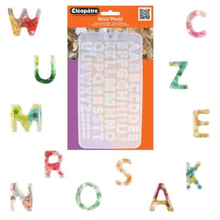 MOULE SILICONE TRANSLUCIDE POUR RESINE ALPHABET