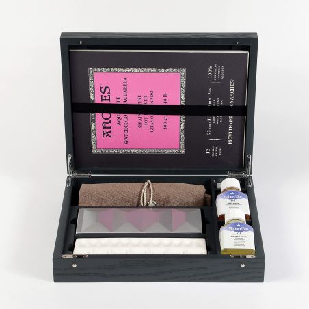 COFFRET AQUARELLE EN FRENE MAIMERIBLU 24 1/2 GODETS