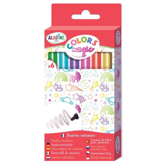 COLORS MAGIC - PACK DE 6 FEUTRES CONTOURS ALADINE IM#6456