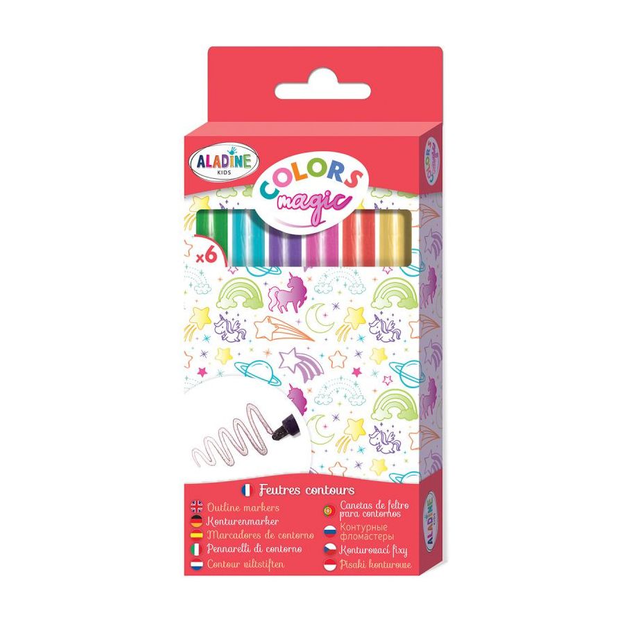 COLORS MAGIC - PACK DE 6 FEUTRES CONTOURS ALADINE IM#6456