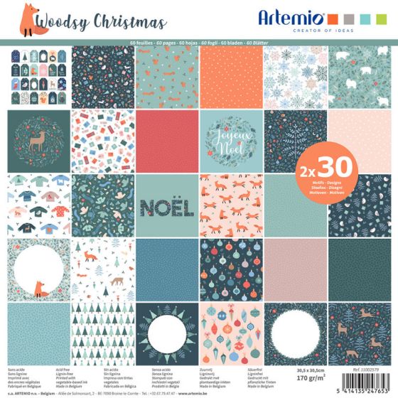 BLOC 60 FEUILLES 170G "WOODSY CHRISTMAS" IM#6493