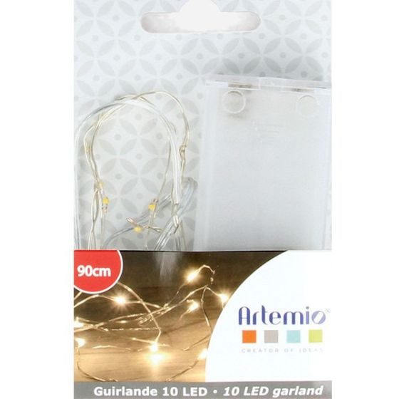 GUIRLANDE LUMINEUSE FIL CUIVRE 10 LED 90CM ARTEMIO IM#6528