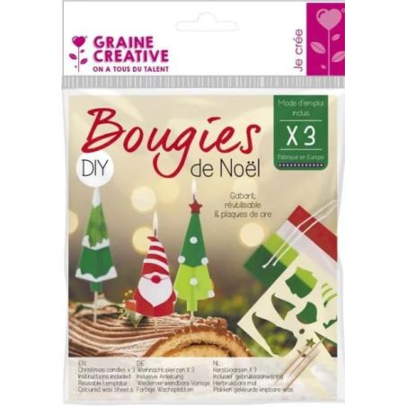 KIT 3 BOUGIES FESTIVES NOEL