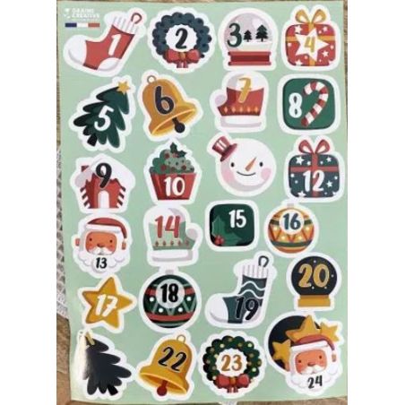 24 STICKERS HAPPY CHRISTMAS