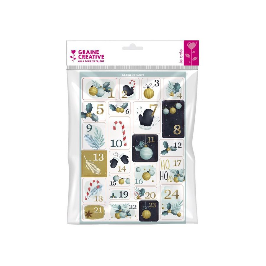 24 STICKERS DE L'AVENT CHIC IM#6570