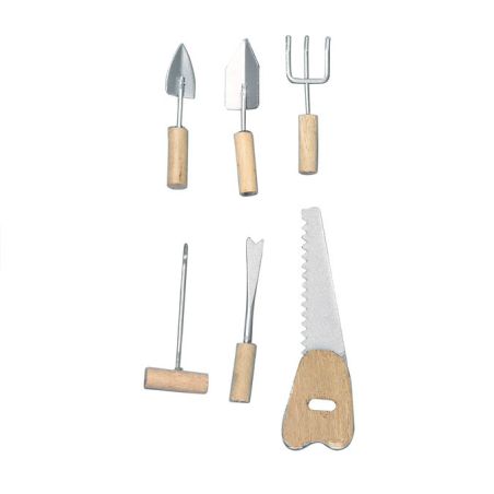 OUTILS DE JARDIN MINIATURES EN METAL ET BOIS