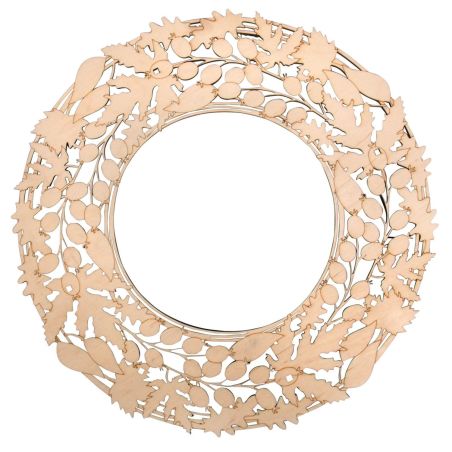 COURONNE EN BOIS BAIE+FEUILLES 35CM 10 PIECES, BOITE 1 SET