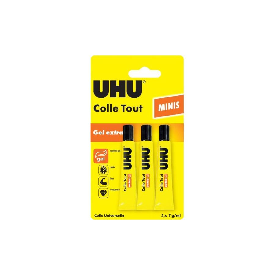 UHU LOT DE GEL EXTRA 3X7ML    TUBES ALUMINIUM IM#6670