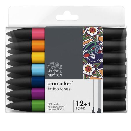 WINSOR & NEWTON PROMARKER SET 12 +1 TONS TATOUAGE