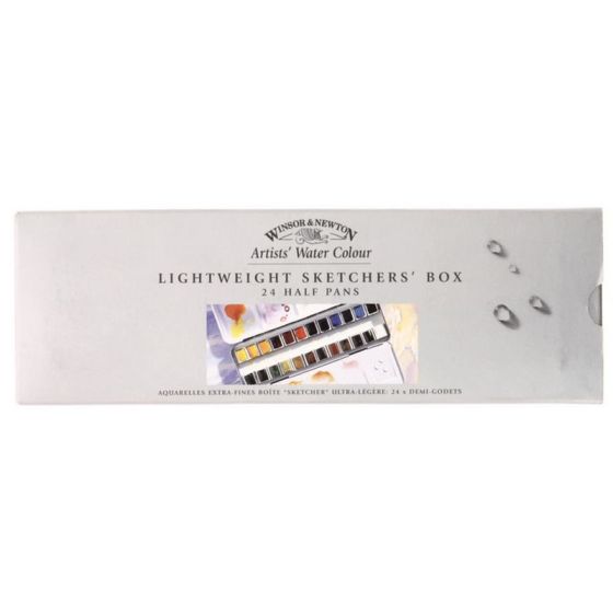 W&N BOITE METAL AQUARELLE     EXTRA FINE SKETCHER 24 DEMI   GODETS IM#6678