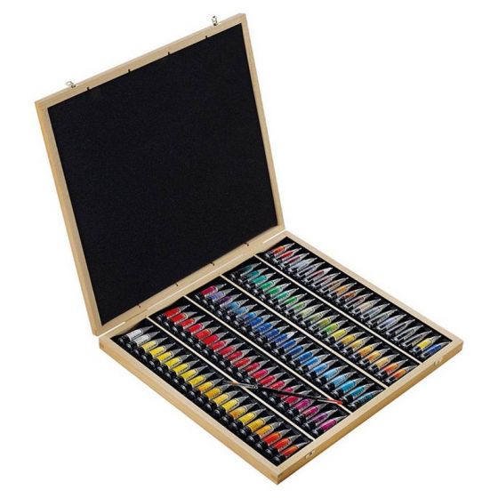 COFFRET BOIS 98 TUBES 10ML    AQUARELLE SENNELIER IM#6685