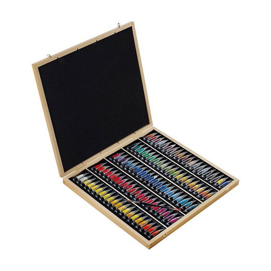 COFFRET BOIS 98 TUBES 10ML    AQUARELLE SENNELIER IM#6685