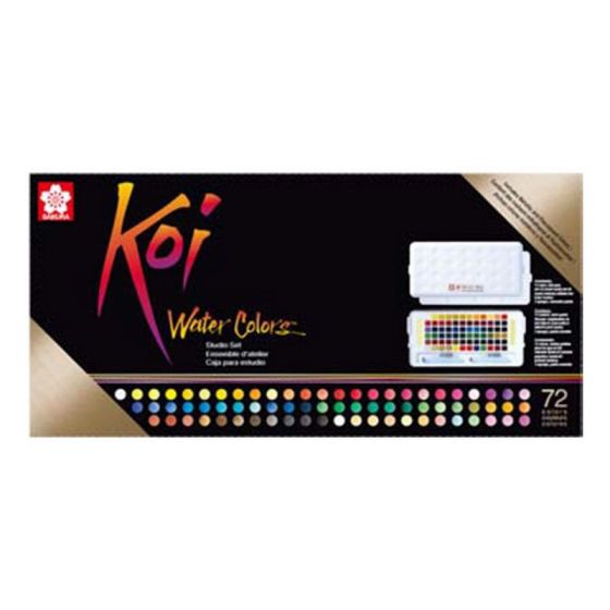 HO KOI WATER COLORS SKETCH BOX72 COULEURS, DEMI-GODETS IM#6696