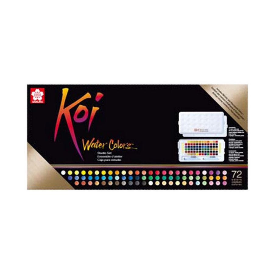 HO KOI WATER COLORS SKETCH BOX72 COULEURS, DEMI-GODETS IM#6696