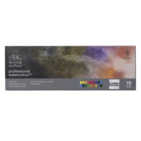 AQUARELLE EXTRA-FINE BOITE EN METAL DE VOYAGE 18 DEMI-GODETS