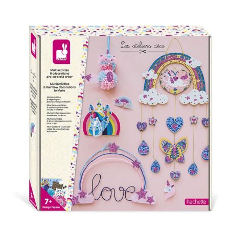 MULTI-ACTIVITES 6 DECORATIONS ARC-EN-CIEL A CREER