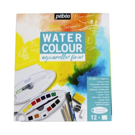 KIT AQUARELLE 12 1/2 GODETS PEBEO