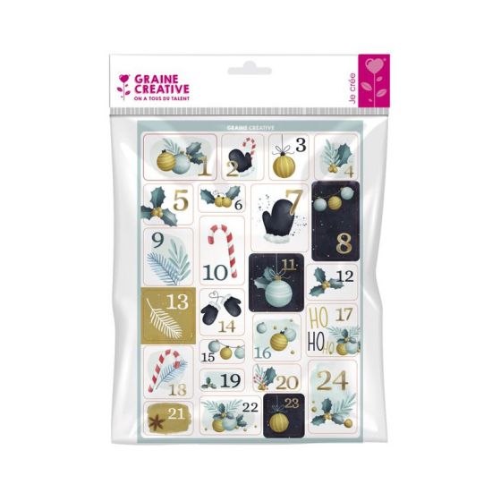 24 STICKERS DE L'AVENT CHIC IM#6890