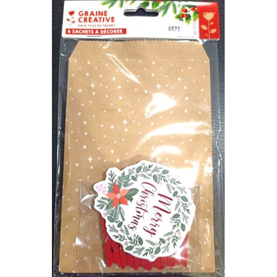 6 SACHETS A DECORER NOEL IM#6895