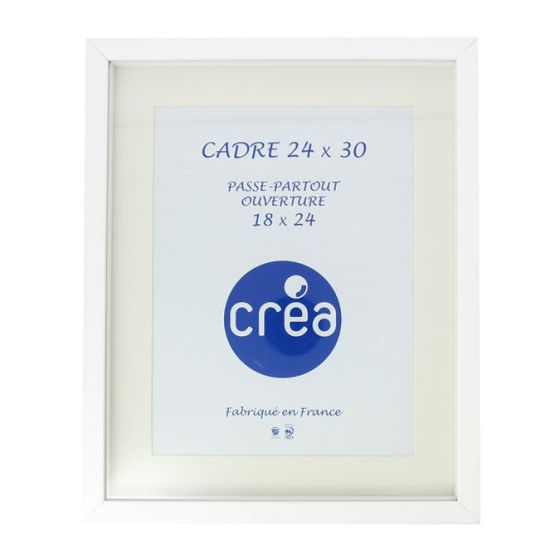 CADRE GAELLE 20 AVEC PASSE PARTOUT Couleur:BLANC Dimension:24X30 PP 18X24IM#8121