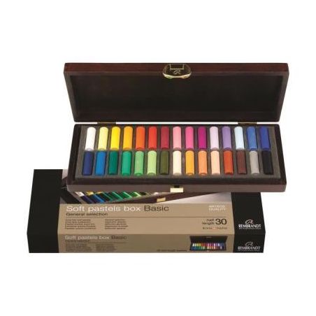 REMBRANDT COFFRET BOIS 30 DEMI PASTELS DE COULEUR PASTEL