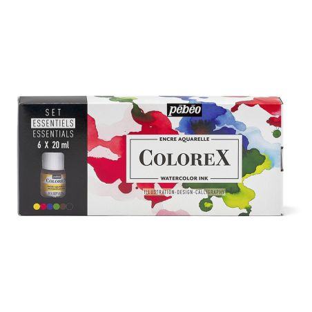 PEBEO - SET DE 6X20 ML ESSENTIELS ENCRE AQUARELLE COLOREX