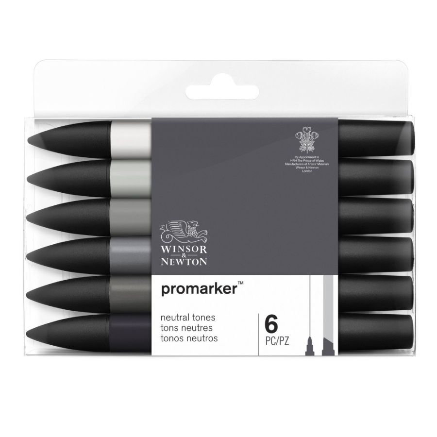 SET 6 PROMARKERS TONS NEUTRES WINSOR & NEWTON IM#8192