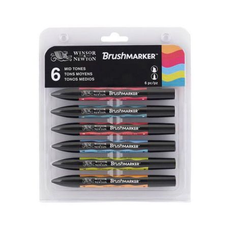 SET 6 BRUSHMARKER TONS MOYEN WINSOR & NEWTON