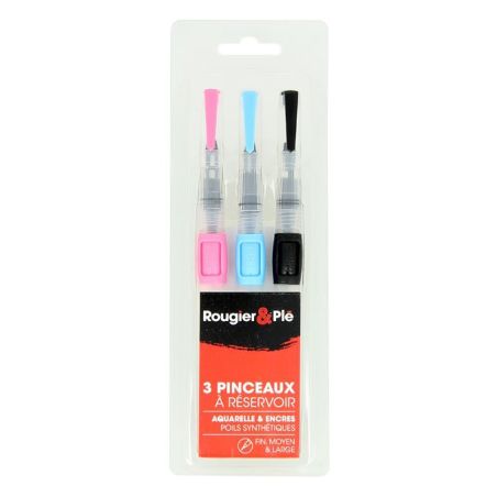 PINCEAUX A RESERVOIR ASSORTIMENT 3 TAILLES S/M/L AQUARELLE ROUGIER&PLE