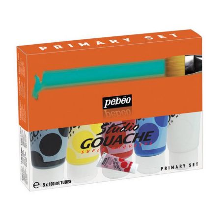 PACK DE 5 TUBES DE GOUACHE STUDIO PEBEO COULEURS PRIMAIRES