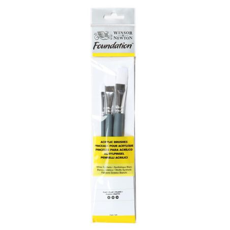 PINCEAU SYNTHETIQUE BLANC PLAT FOUNDATION 3 PCS