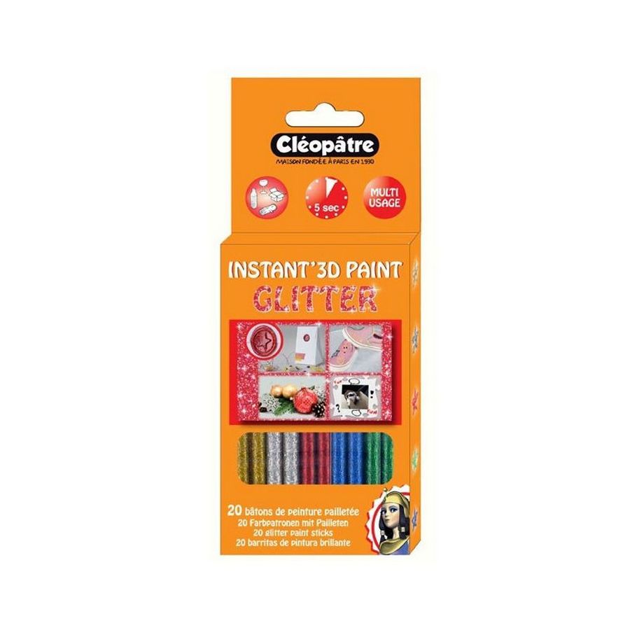 SACHET 20 BATONS COLLE - PAILLETTEE 5 COULEURS IM#867