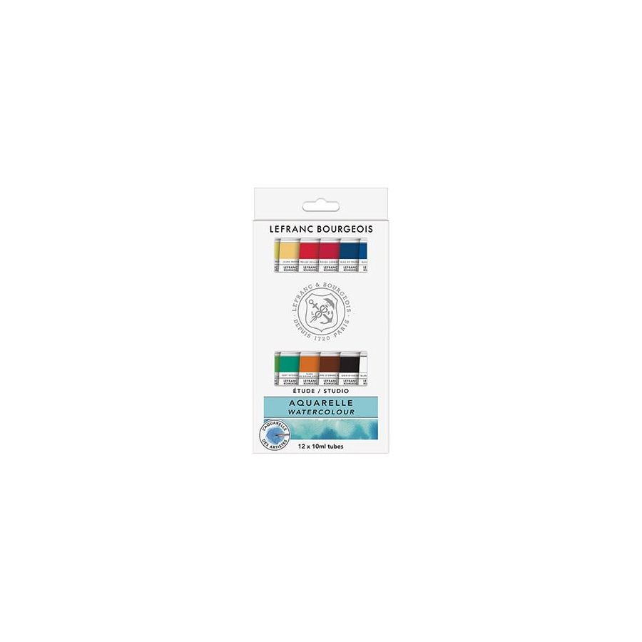 SET DE TUBES DE PEINTURE AQUARELLE 10ML LEFRANC BOURGEOIS Dimension:12IM#8676