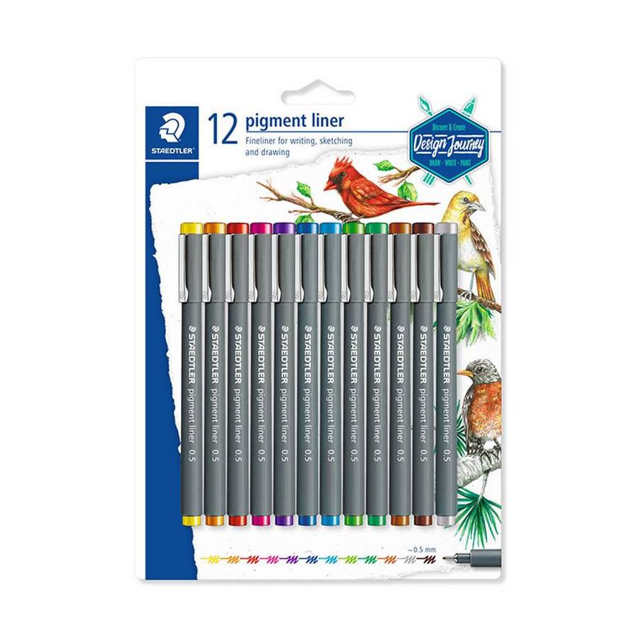 FEUTRE PIGMENT LINER POINTE   CALIBREE 0,5 12 COULEURS      STAEDTLER IM#8836