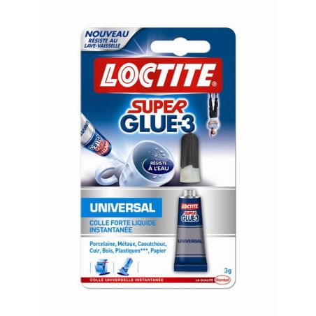 TUBE DE COLLE LIQUIDE EXTRA-FORTE 3G SUPER GLUE 3 LOCTITE