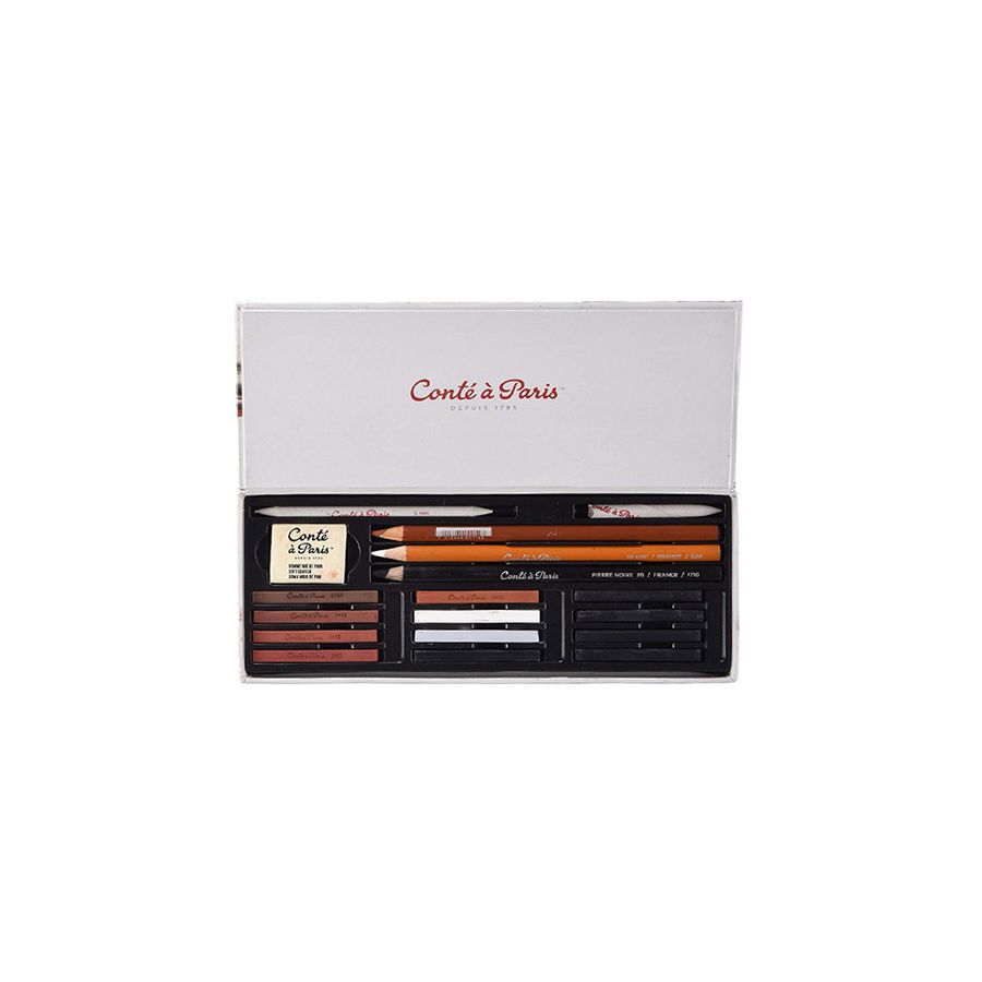 CONTE COFFRET ESQUISSE 12     CARRES + 3 CRAYONS + ACCESS IM#8894