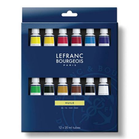 SET DE 12 TUBES DE PEINTURE A L'HUILE FINE 20ML LEFRANC BOURGEOIS