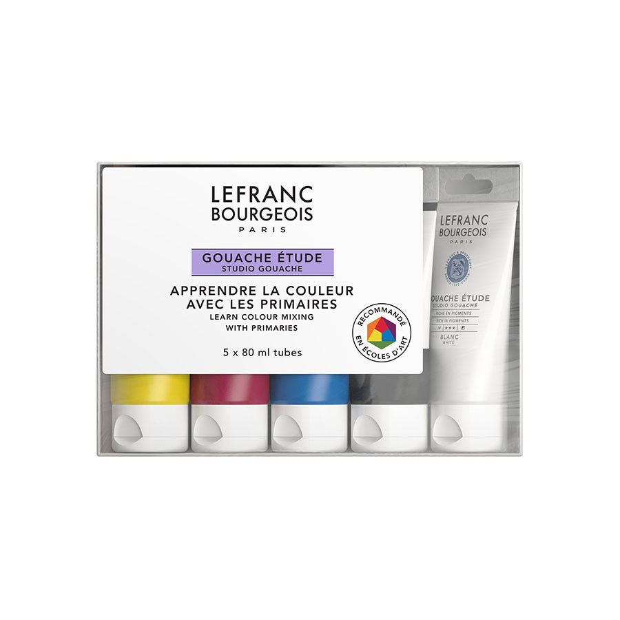 LB STUDY GOUACHE COLOUR       5X80 ML SET ETUDIANT IM#8938